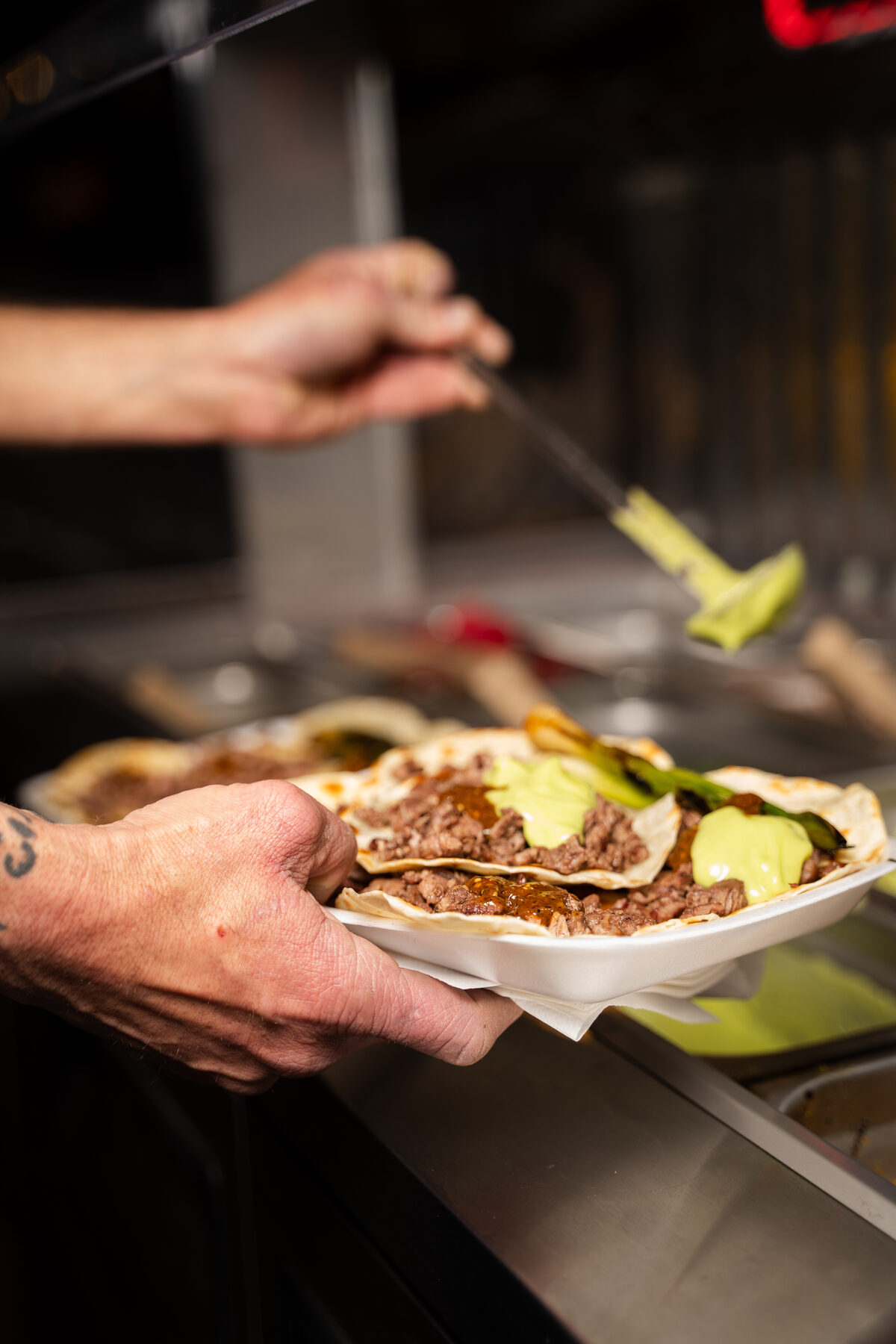 Fresh tacos plated at Taqueria Chicali